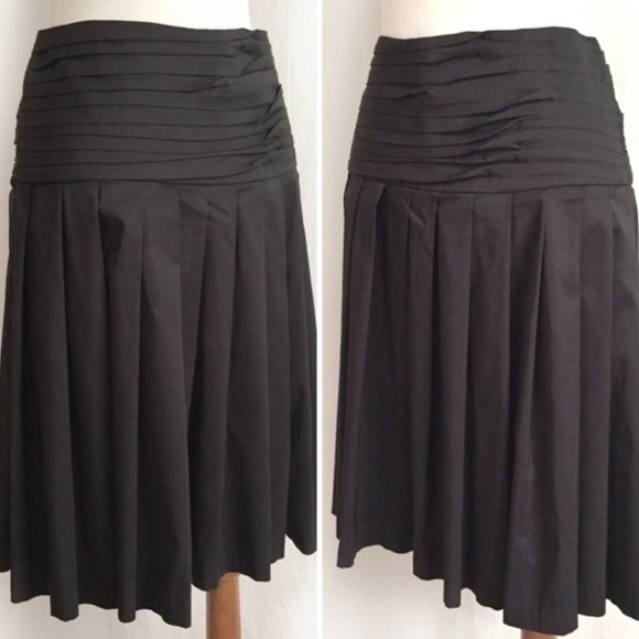 Robert Rodriguez Skirt sz 8 Black Drop Waist Twisted Pleat - Picture 7 of 8